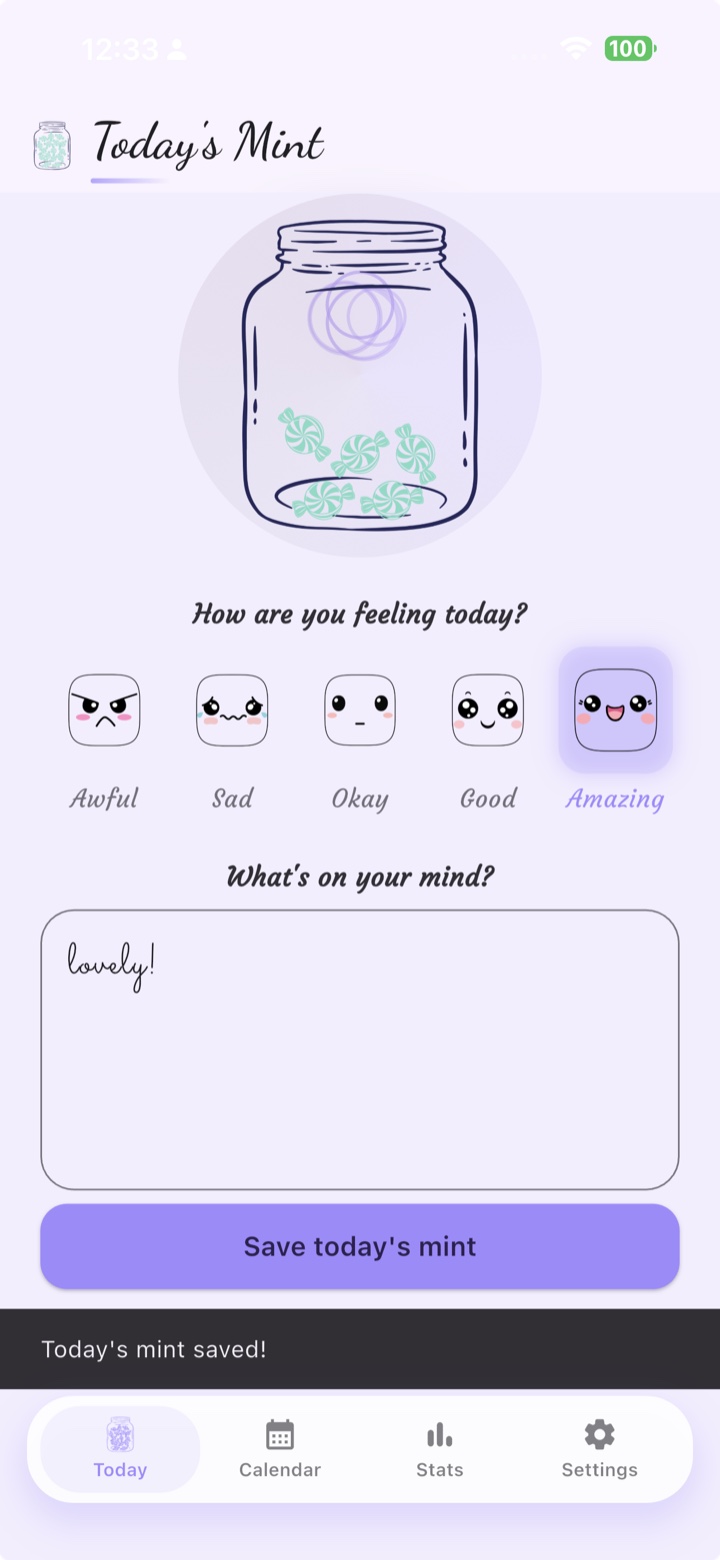 MoodMints saved entry